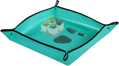 PE Plant Repotting Mat Waterproof, Indoor Succulent Potting, Portable Gardening Transplanting Mat,26.8X26.8 Inch