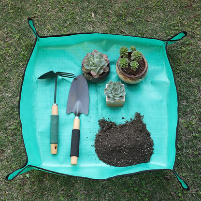 PE Plant Repotting Mat Waterproof, Indoor Succulent Potting, Portable Gardening Transplanting Mat,26.8X26.8 Inch