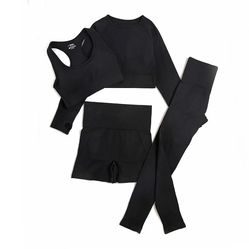 2/3/4Pcs Seamless Yoga Set Gym Clothes Sportswear Yoga Suits for Women Fitness Set Tracksuits Sports Bra Gym Leggings